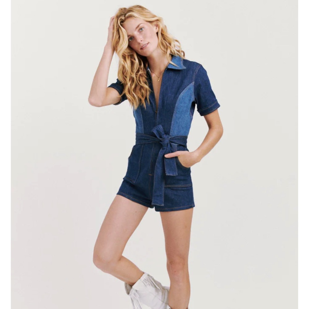 Stoned Immaculate blue Jean baby denim romper